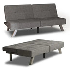 Convertible Folding Futon Sofa Bed with Linen Upholstery