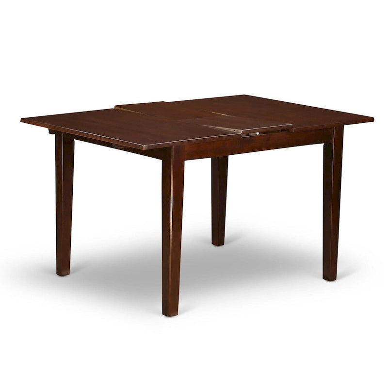 Butterfly Leaf Rectangular Dining Table with Solid Wood Frame