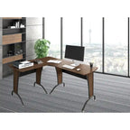 L-Shaped or Inline Computer Desk with Keyboard Tray