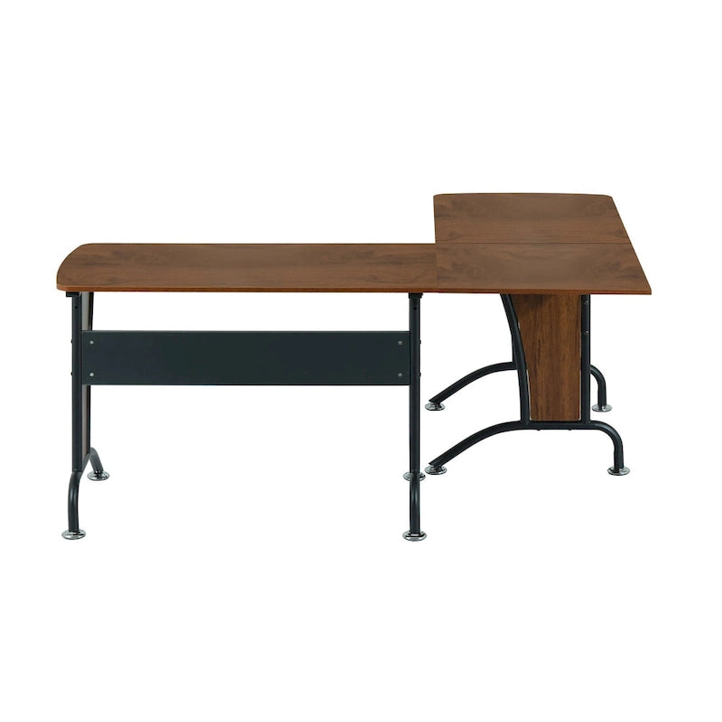 L-Shaped or Inline Computer Desk with Keyboard Tray