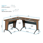 L-Shaped or Inline Computer Desk with Keyboard Tray