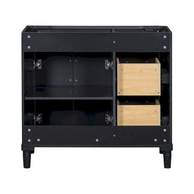 36-Inch Bathroom Vanity Cabinet with Drawers and Adjustable Shelf, No Sink