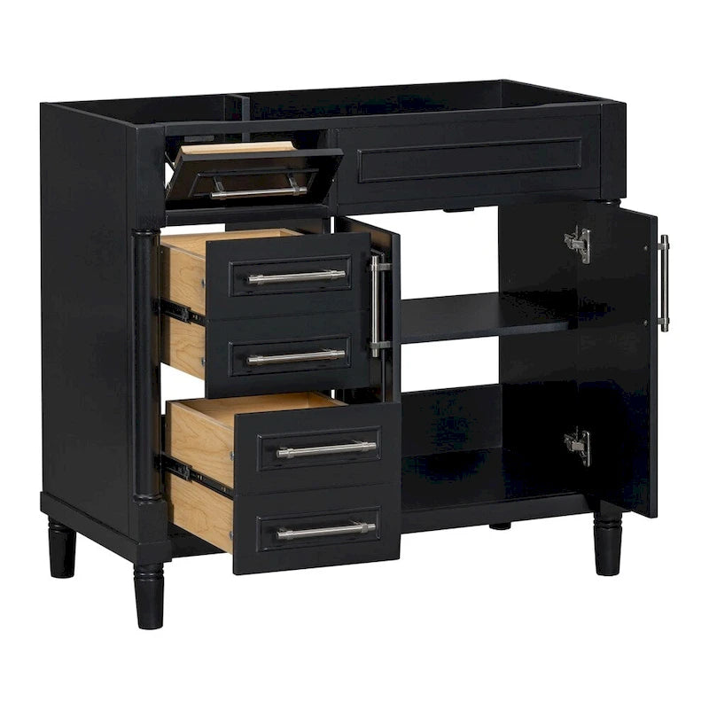36-Inch Bathroom Vanity Cabinet with Drawers and Adjustable Shelf, No Sink