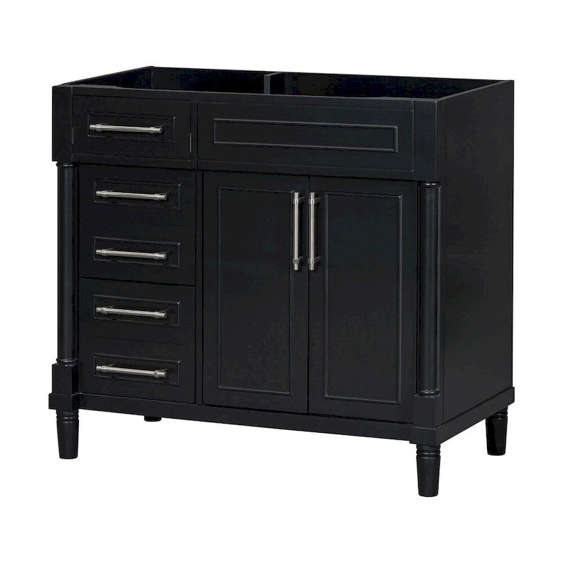 36-Inch Bathroom Vanity Cabinet with Drawers and Adjustable Shelf, No Sink