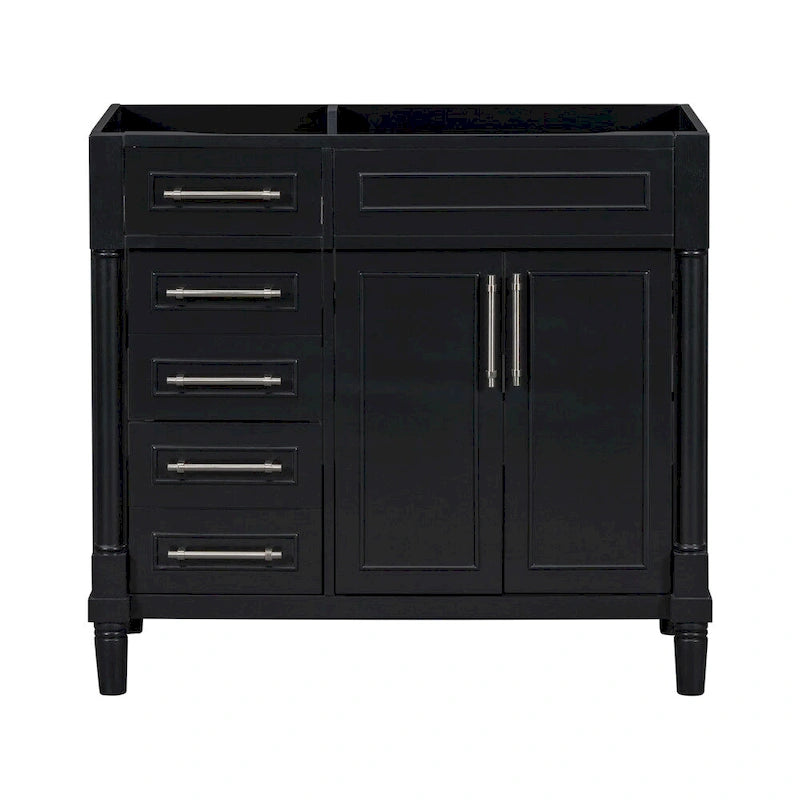 36-Inch Bathroom Vanity Cabinet with Drawers and Adjustable Shelf, No Sink