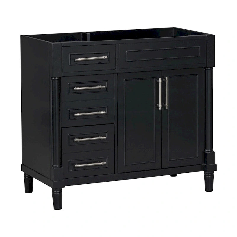 36-Inch Bathroom Vanity Cabinet with Drawers and Adjustable Shelf, No Sink