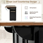 53.7" Farmhouse Kitchen Island with Power Outlet