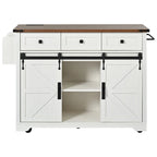 53.7" Farmhouse Kitchen Island with Power Outlet
