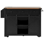 53.7" Farmhouse Kitchen Island with Power Outlet
