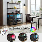 3-Tier Buffet Cabinet with LED Strip and Glass Holder