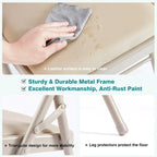 Padded Folding Chairs Set of 2, PU Leather Metal Frame Foldable Chairs for Home, Office & Events